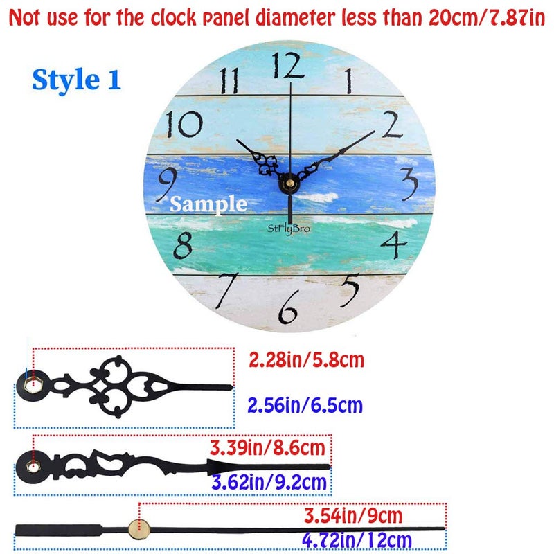Satisfounder Non-Ticking Hands Quartz DIY Wall Clock Movement Mechanism DIY Repair Parts Replacement with 3 Different Pairs of Hands (1/4 Inch Shaft Length) - Image 3